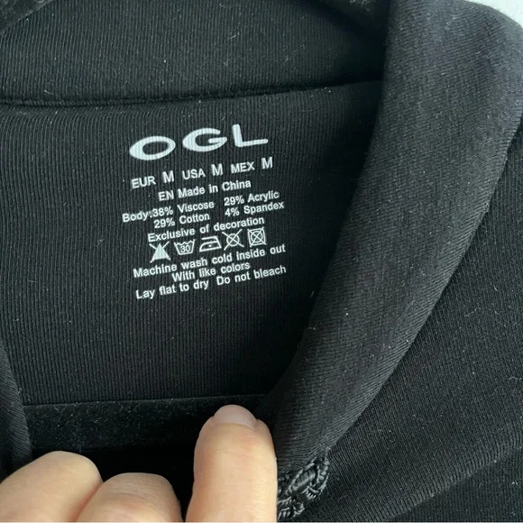 OGL Mandarin Collar Asymmetric Frog Button Brami Top Sz M - Picture 6 of 7